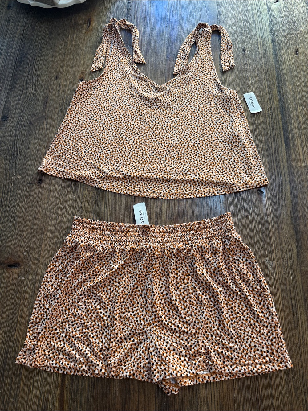 Soma multi color Tie-Shoulder Sleep Tank & Shorts Set